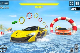 Трюковые гонки на водных автомобилях